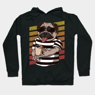 Pug Dog Drinking Coffee Hoodie